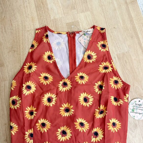 NWT Timeless London Glini Maxi Dress Orange Sunflowers 6, 12 Summer - Picture 5 of 9